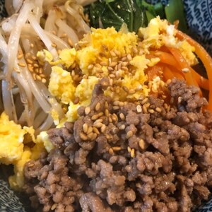 焼肉のたれで超簡単☆我が家のビビンバ丼♪